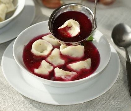 Borscht and dumplings